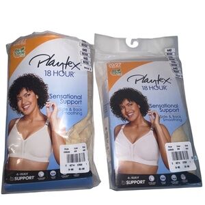 Playtex 18Hour Bra 44D Beige Sensational Support Side Back Smoothing 20/27 Lot